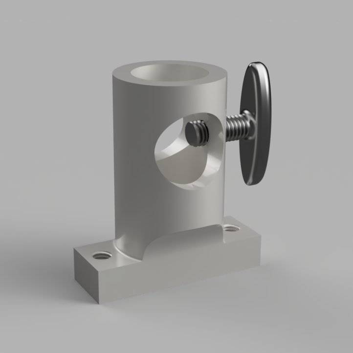 Custom camera mount CAD design and 3D printed prototype for equipment use